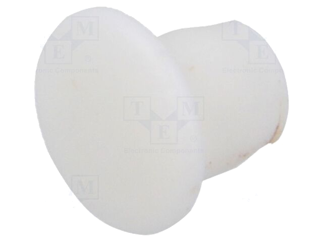 Afsluitdopje; H: 6,2mm; indrukken; Flensdiam: 7mm; wit; LDPE Afsluitdopje; H: 6,2mm; indrukken; Flensdiam: 7mm; wit; LDPE
